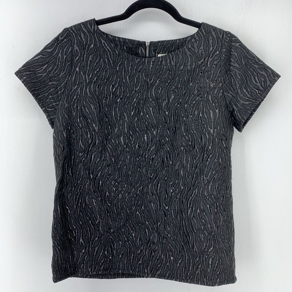 Sandro Womens 2 Medium Top Shimmery Glam Regal Black Date Might Whimsy Goth